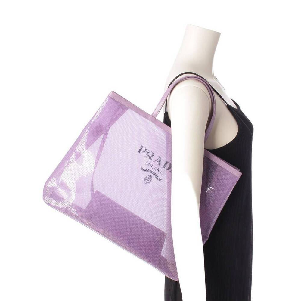 Prada Sequin Mesh Tote Bag Pouch Purple - Picture 10 of 10